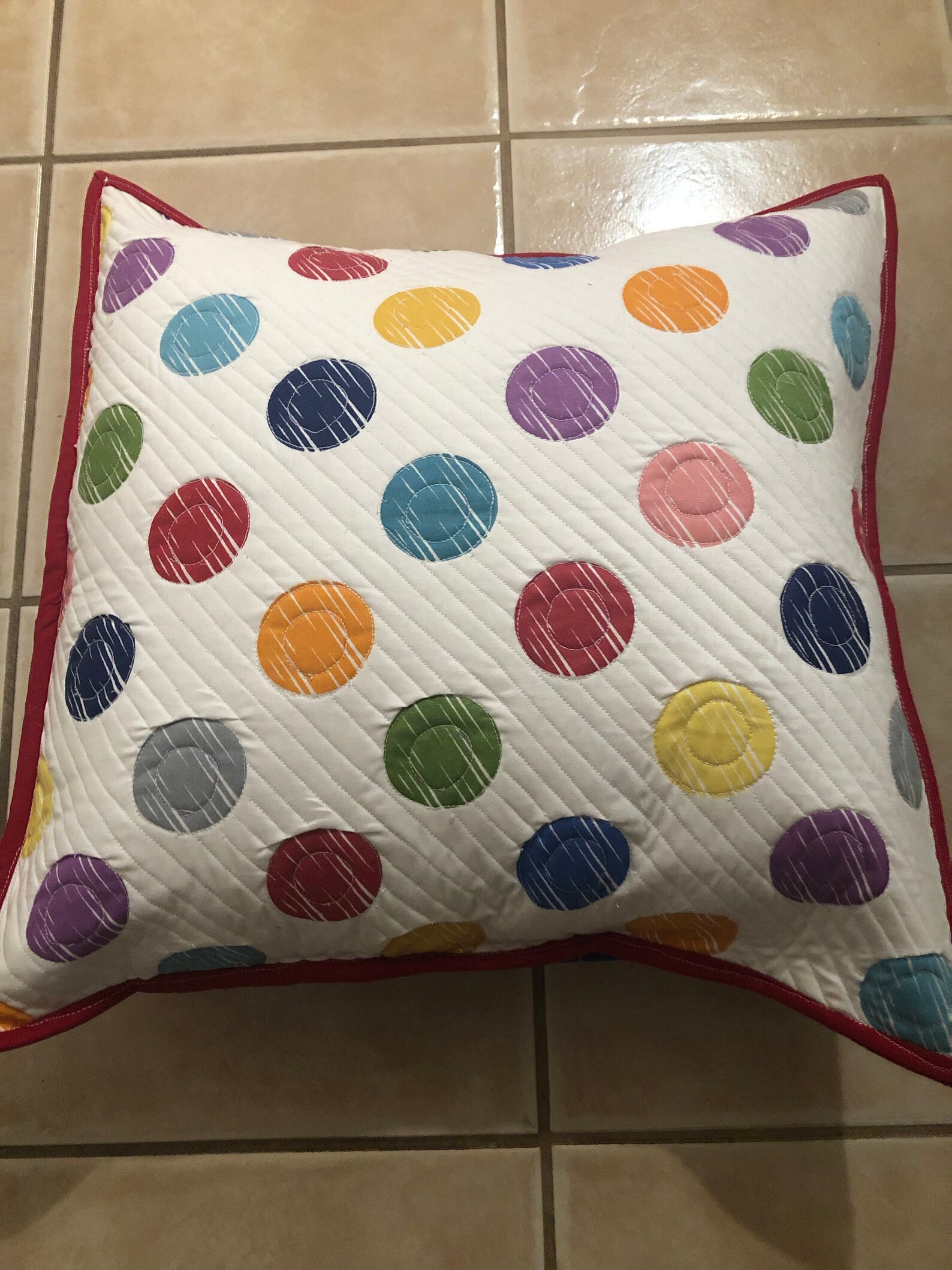 Quilted Circle Throw Pillow Etsy