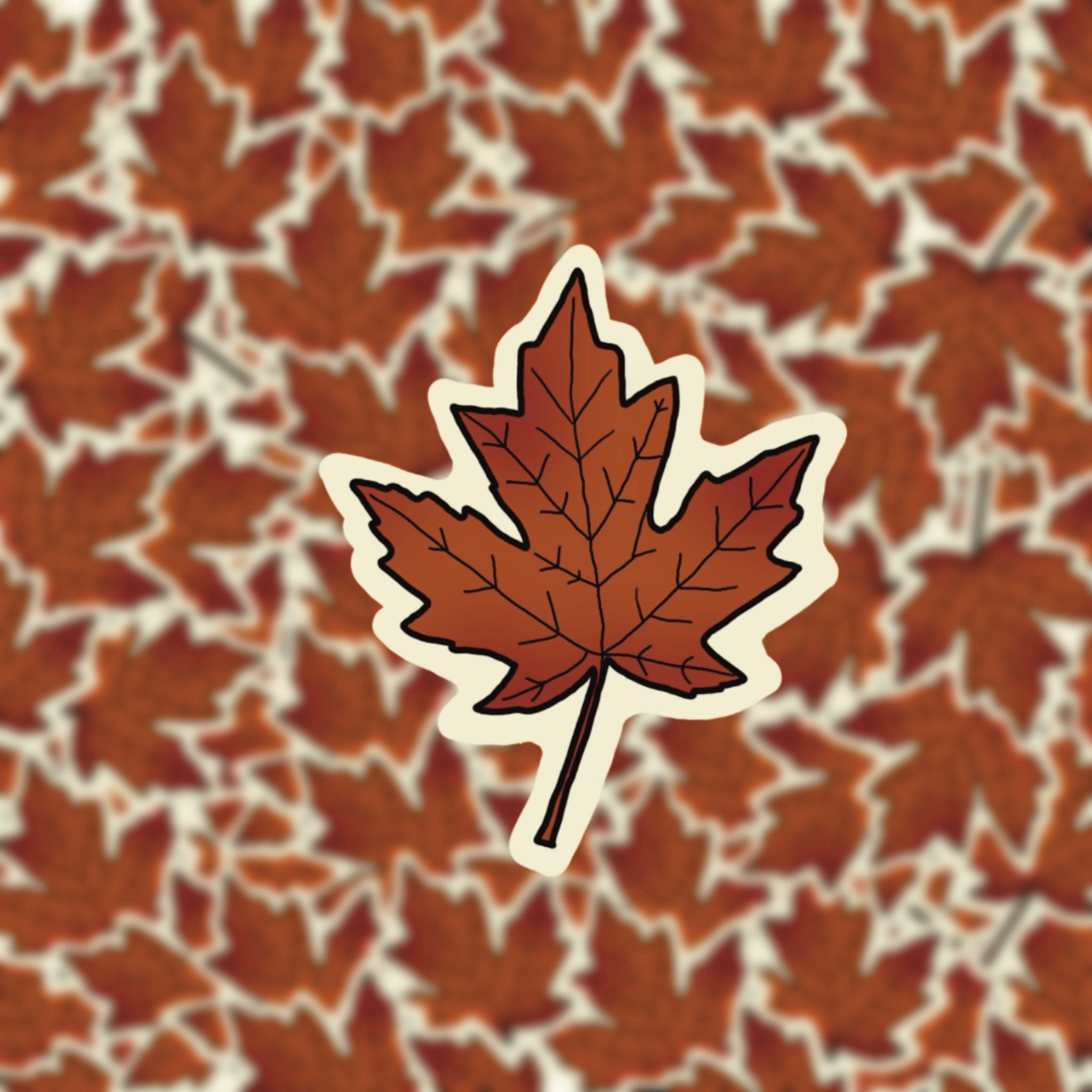 Maple leaf sticker glossy waterproof sticker Etsy