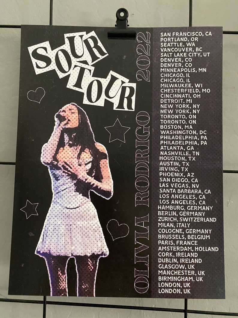 Olivia Rodrigo Sour Tour Dates Inspired Purple Poster - Etsy Hong Kong