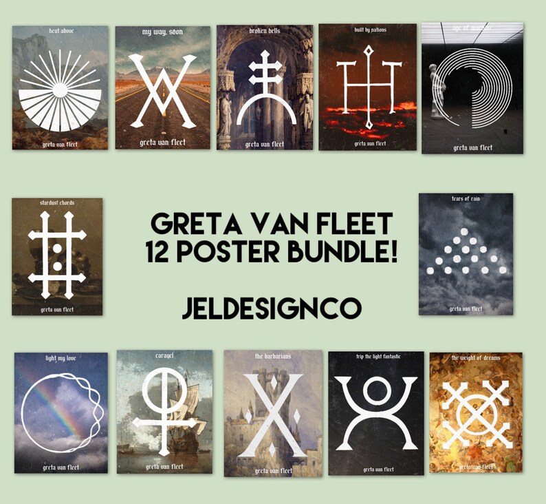 Greta Van Fleet Symbol 12 Poster Bundle Poster Prints Etsy UK