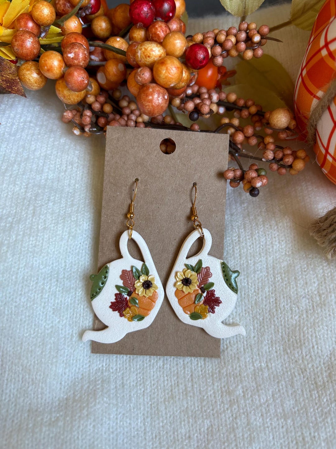 Fall Teapots One of a Kind Handcrafted Polymer Clay Earrings - Etsy