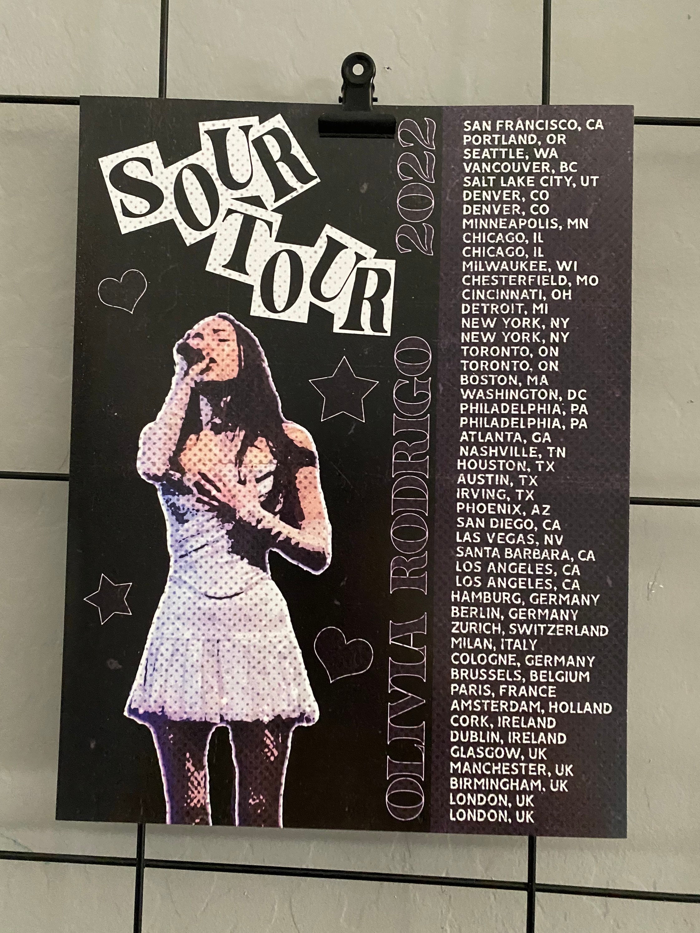 Olivia Rodrigo Sour Tour Dates Inspired Purple Poster Etsy UK