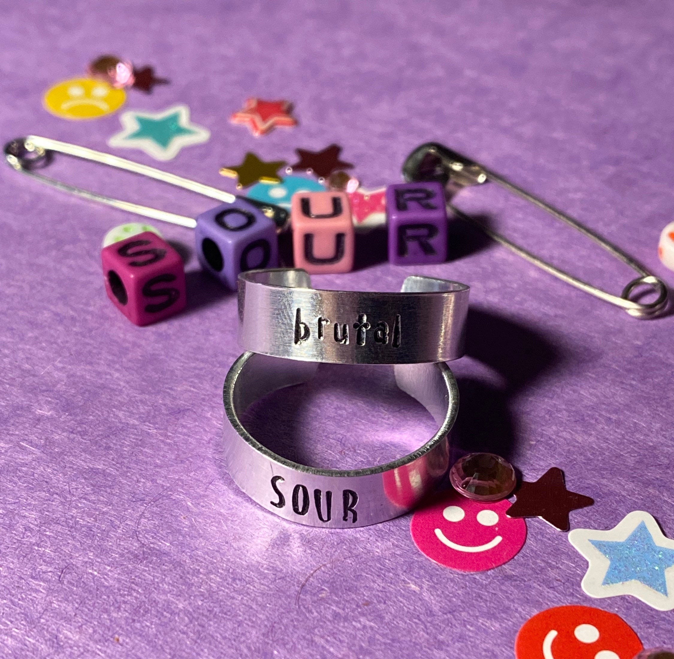 Olivia Rodrigo Sour Inspired Handstamped Rings