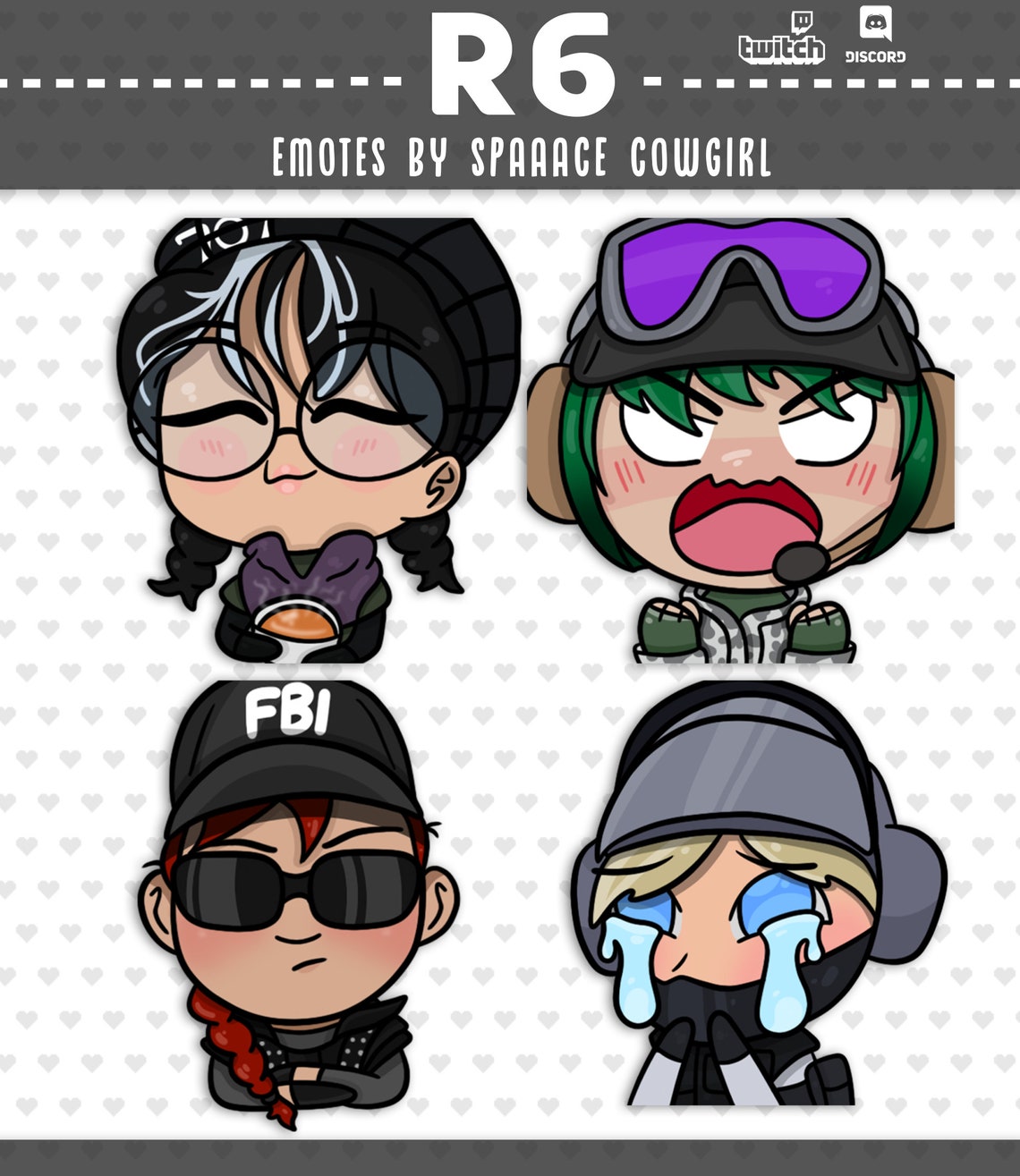 R6 Twitch Emotes Pt.1 - Etsy