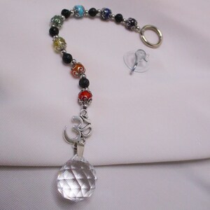 Chakra Suncatcher Pendulum: Glass Prism & Gemstone Meditation
