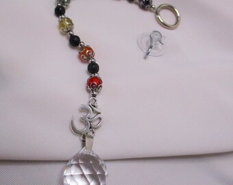 Chakra Suncatcher Pendulum with Glass Prism & Om charm