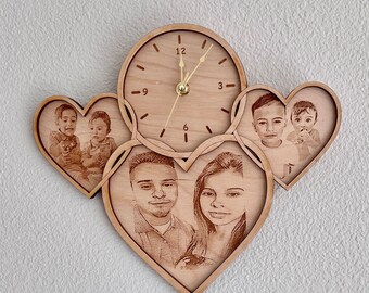 Heart Clock SVG Cut File, Glowforge Laser Cut Plans (Digital Download)