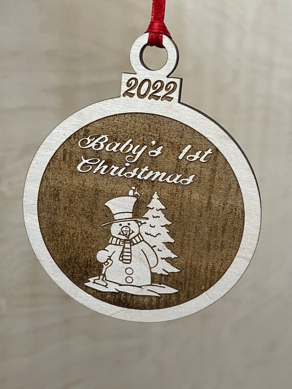 Babys First Christmas 2022 Babys First Christmas Ornaments 2022 Custom Ornaments Round Etsy UK