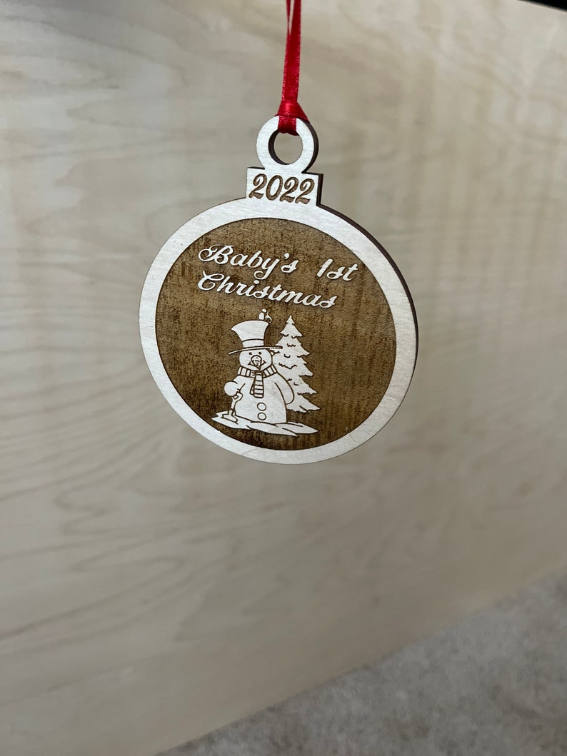 Babys First Christmas 2022 Babys First Christmas Ornaments 2022 Custom Ornaments Round Etsy UK