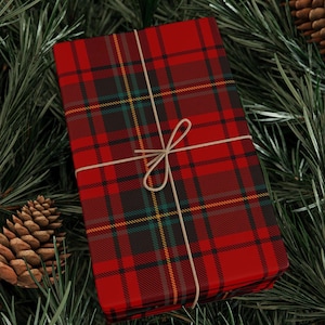 Traditional Plaid Christmas Gift Wrapping Paper Roll