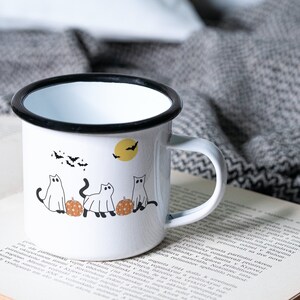 Halloween Mug with Cute Cat Ghosts - Boo Basket Gift