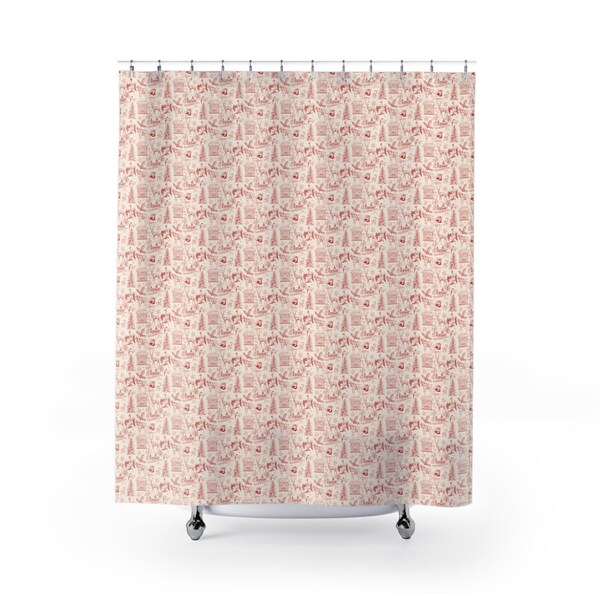 Christmas Shower Curtain Etsy