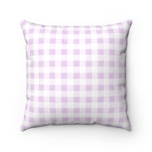 Throw Pillow Case - French Lavender Purple Check, Square