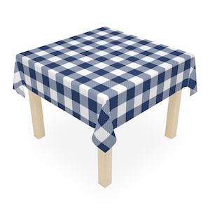 Blue Gingham Buffalo Check Table Cloth