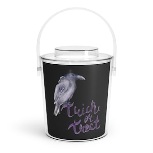 Halloween Party Decorations - Barware Ice Bucket - Trick or Treat, Spooky Raven
