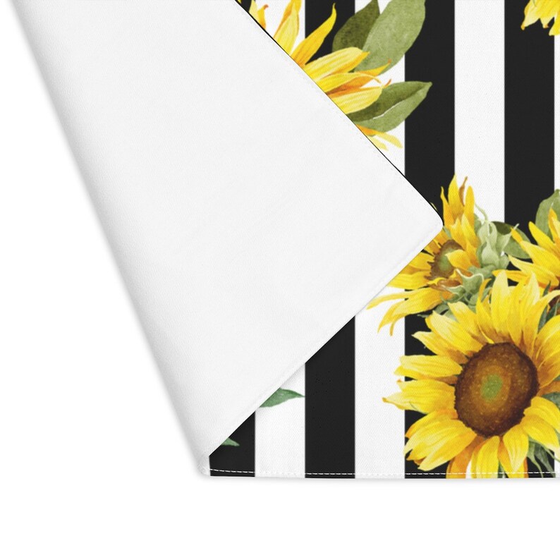 Sunflower Black and White Placemat set of 2 Etsy