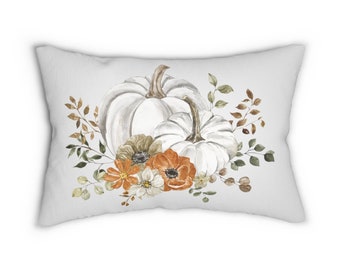 Lumbar Throw Pillow - Pumpkin Fall Decor Thanksgiving Halloween , 14x20