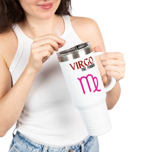 Virgo Zodiac Insulated Travel Mug, 40oz - Birthday Gift, Astrology Mug, Constellation Cup, Horoscope Tumbler, Star Sign Drinkware