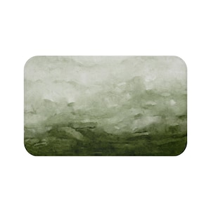 Bath Mat - Sage Green Decor - Watercolor Forest