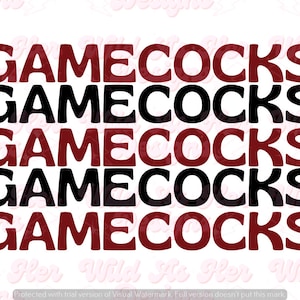 gamecocks stacked retro png sublimation Digital design