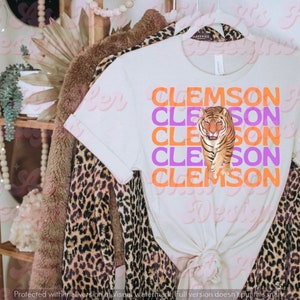 Clemson tiger png football team trendy sports sublimation retro