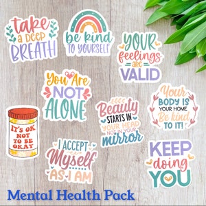 Mental Health Vinyl Sticker Decal Pack