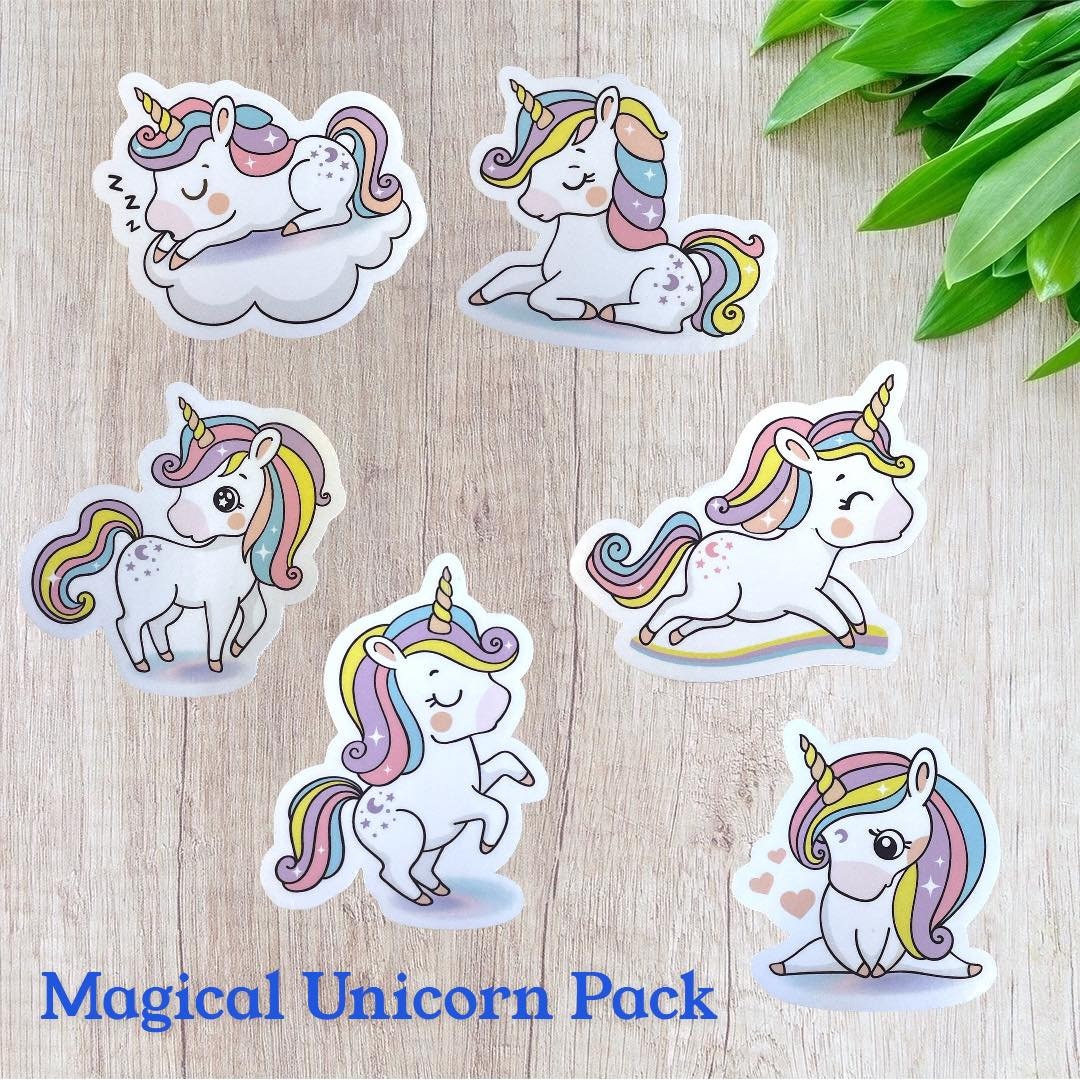 Magical Unicorn Vinyl Sticker Decal Pack - Etsy