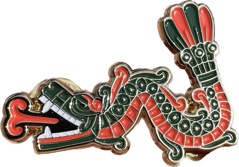 Quetzalcoatl Feathered Serpent Pin image 1