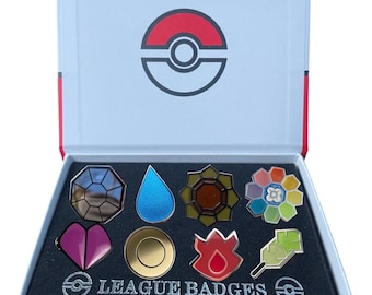 Kanto League Gym Badges Pin Set