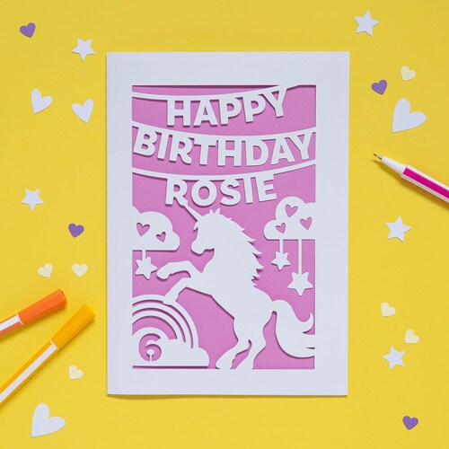 Personalised Floral Papercut Name Card Wedding / Anniversary Etsy UK