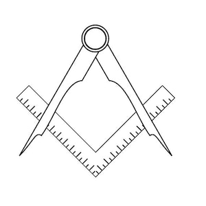 Square and Compasses Freemasonry Logo Vector File