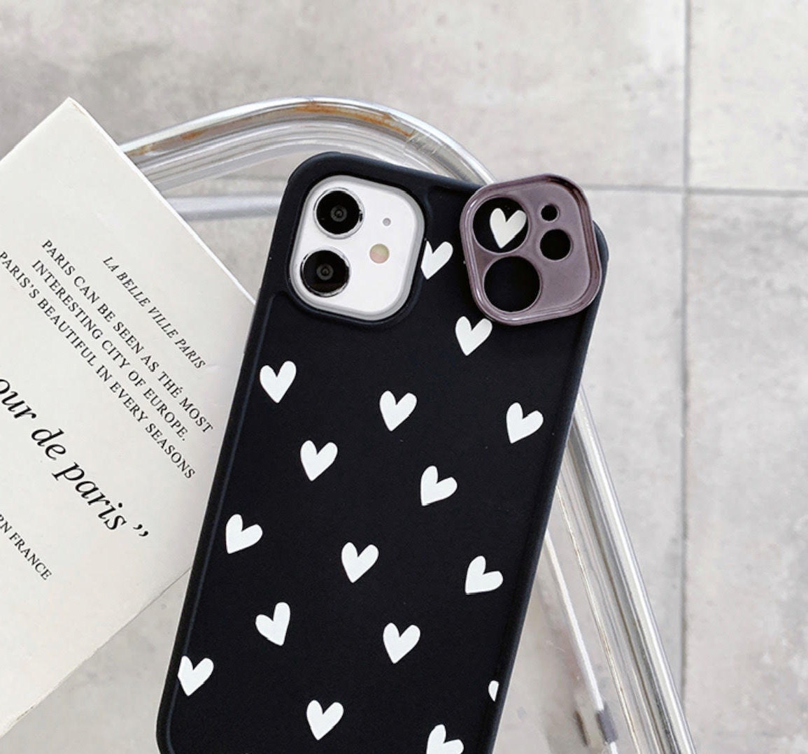 Black & White Heart iPhone Case Etsy