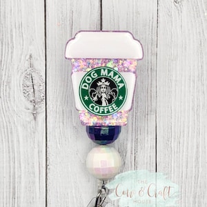 Starbucks Badge Reel, Dog Mama Badge Reel, Starbucks Badge Reel Nurse, Starbucks Badge Holder, Starbucks Badge Clip