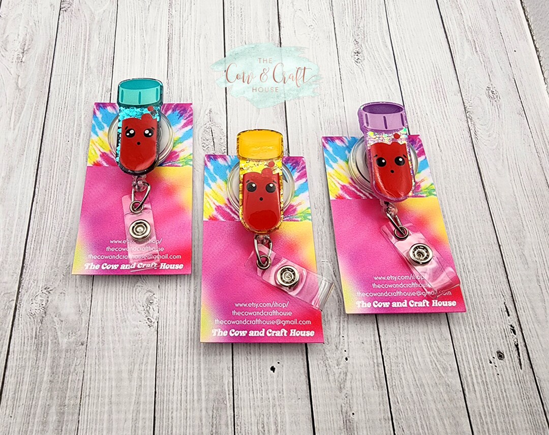 Lab Badge Reel, Specimen Tube Badge Reels, Laboratory ID Holders, Lab Week, Lab Gifts, Lab Tech