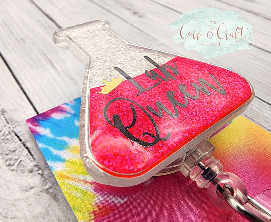 Lab Badge Reel, Lab Queen, Beaker, Laboratory ID Holders, Lab Week, Lab Gifts, Lab Tech, Tech