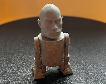 Rock R2D2 with The Rock’s Head – Unique Mashup Collectible - Star Wars