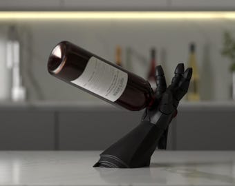 3D Printed Ironman Wine Holder – Superhero Hand Bottle Stand – Geeky Bar Decor – Unique Gift for Marvel Fans – Wine Rack for Kitchen & Bar