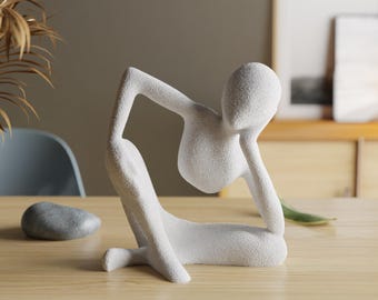 Moderne 3D-geprinte minimalistische figuursculptuur - uniek kunstdecor voor thuis of op kantoor