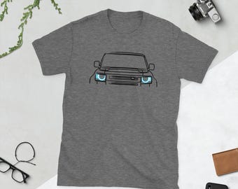 Camiseta con contorno cepillado del Land Rover Defender: camiseta unisex de manga corta para amantes de los coches clásicos