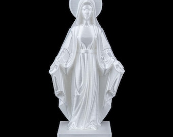Heilige Maria Statue - Jungfrau Maria Figur - Religiöses Wohnkultur - Katholisches Geschenk - Moderne Weiße Skulptur