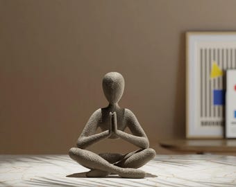 Modląca się statua - Minimalistyczny wystrój zen, medytacyjny element sztuki, nowoczesny akcent domowy