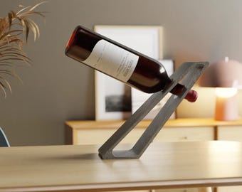3D Printed Wine Bottle Holder – Modern Minimalist Display Stand