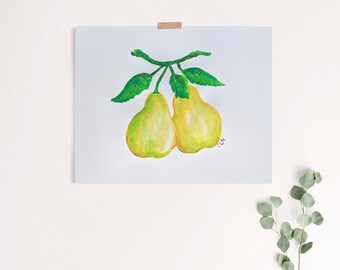 Set of 5 Watercolor Paintings: Fresh Fruit Downloadable Digital Art