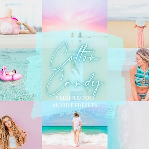 Cotton Candy Lightroom Mobile Presets; Pastel Colours, Bright, Instagram, Warm, Vibrant