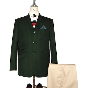 Tweed Jacket - Olive Green Stripe Tweed Jacket