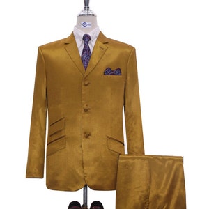 Burnt Gold and Black Two Tone Suit