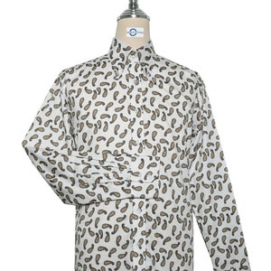 Paisley Shirt - White and Brown Paisley Shirt