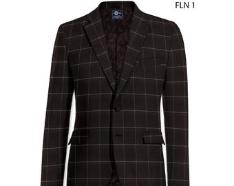 2 Button Suit | Windowpane Check Tweed Suit