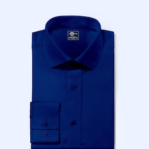 Camisa de hombre - Camisa con cuello extendido en color azul real