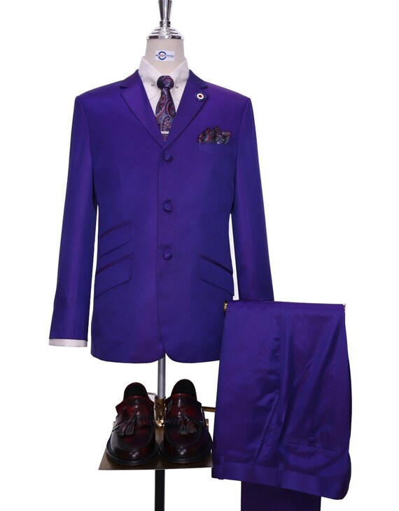 Traje bicolor morado oscuro y rojo Etsy Mexico
